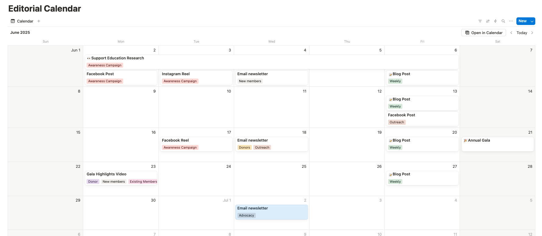 Notion calendar